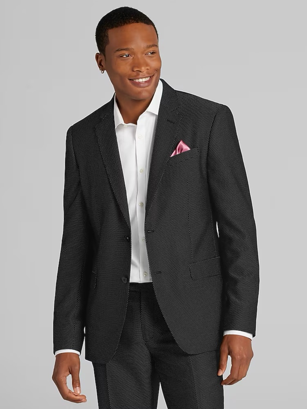 Egara Mens Skinny Fit Polkadot Suit Jacket